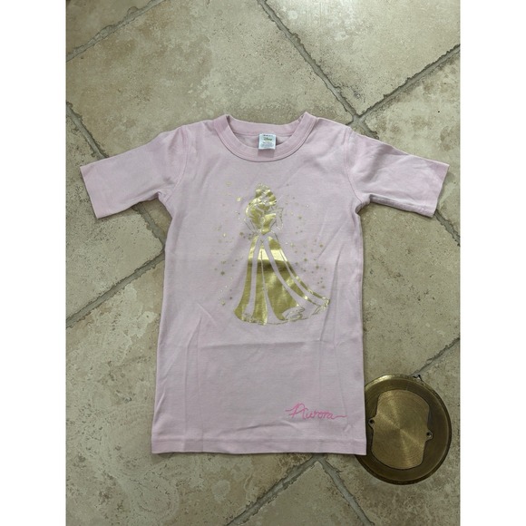 HANNA ANDERSSON Disney Pink Aurora Organic Short pajamas, Size 150 (12) - Picture 4 of 7